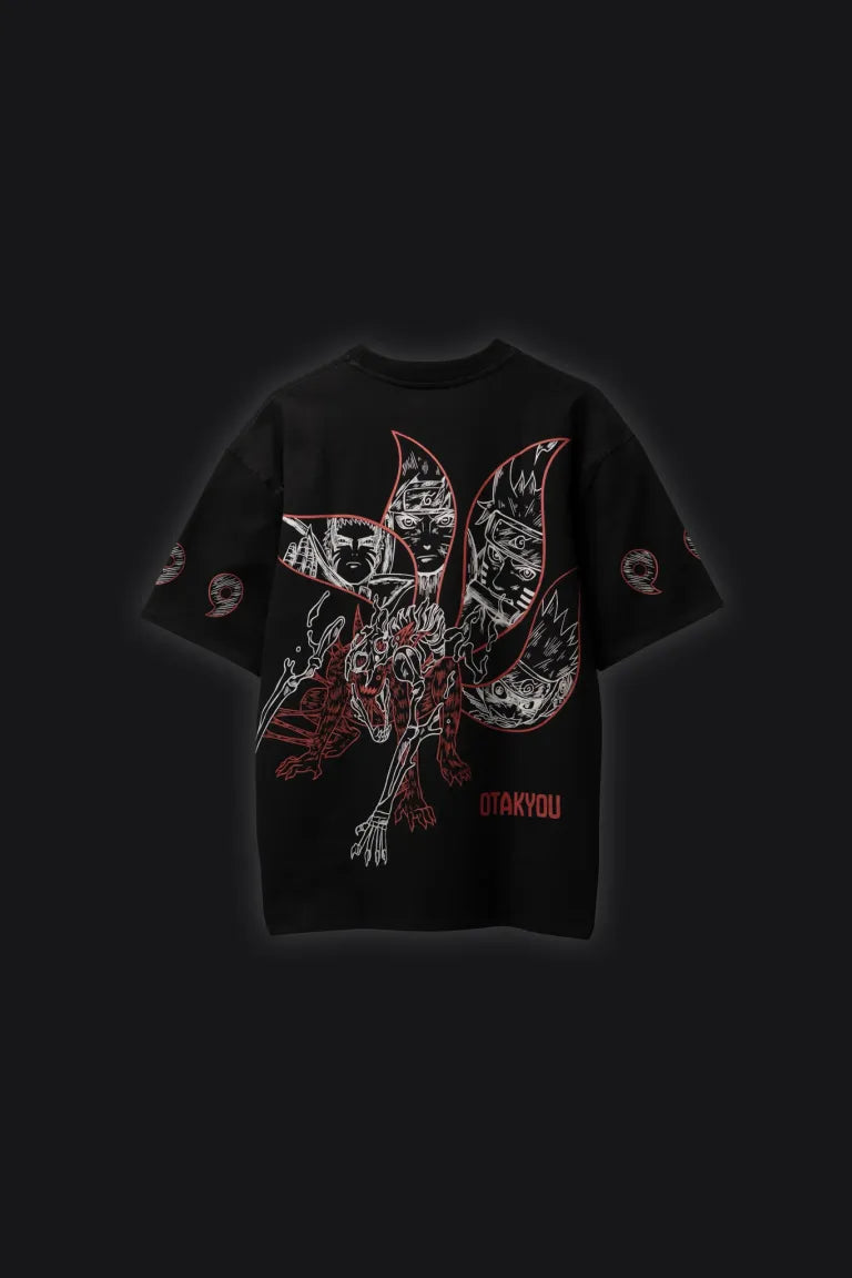 Kurama Unleashed – Anime Graphic Oversized T-Shirt